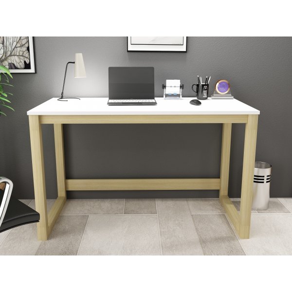 Tone skrivbord 120x60 cm - Vit/furu