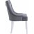 Chaise Tuva Cleopatra (poigne arrire) - Velours Gris | Jambes blanches + Pieds de meubles