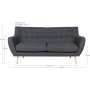 Monte 3-sits soffa - Mrkgr/bok