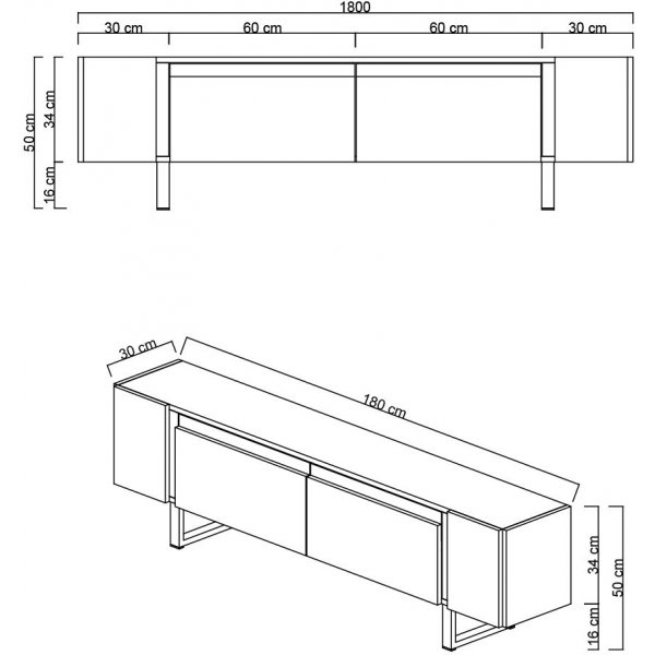 Erki TV-bänk - Antracit/guld Erki TV-bänk - Antracit/guld
