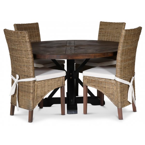 Tuva runt matbord Ø120 cm - Brun / Svart Tuva runt matbord Ø120 cm - Brun / Svart