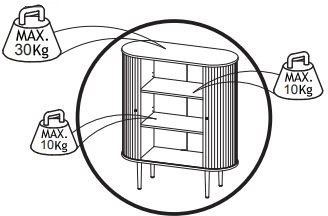 Meuble coulissant - Chne laqu marron