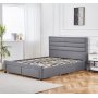 lmhult 160 x 200 cm grijs bed met opbergruimte