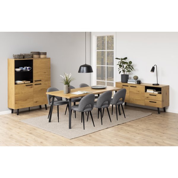 Mallow matbord 190 cm - Ek/svart Mallow matbord 190 cm - Ek/svart