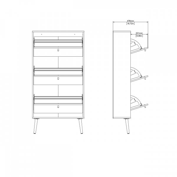 Skoskp Bodo | 3 fllbara luckor | Matt gr