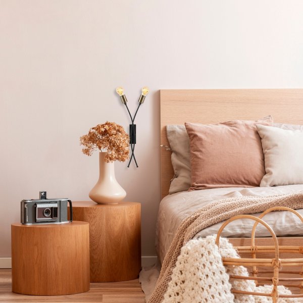 Banana wandlamp 3186 - Zwart/vintage