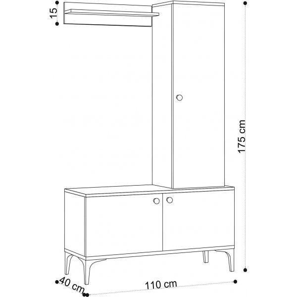 Lex hallmbel - Ek/svart