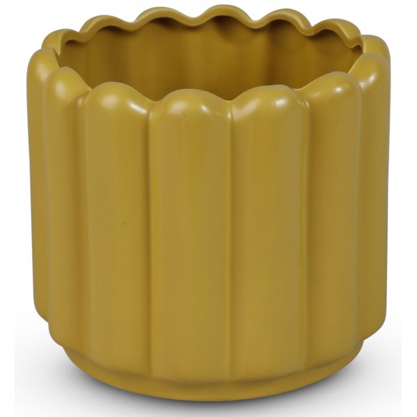 Kruka Ribb H19 cm - Ljusgul