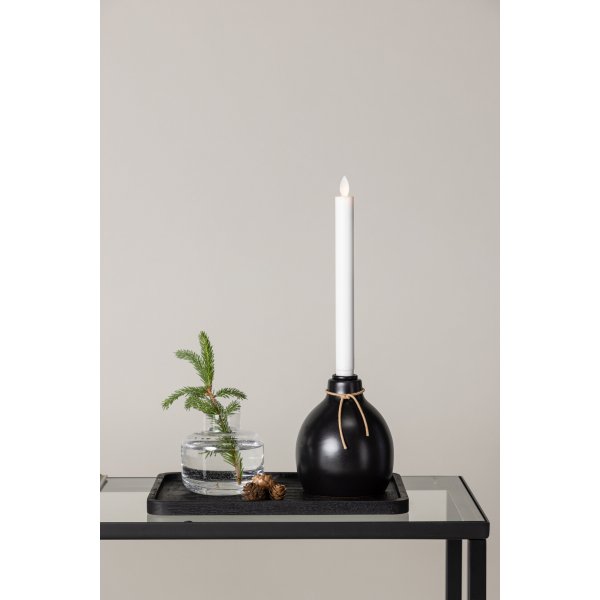 Bougeoir LED Ulricehamn 32 x 12 cm - Noir/Blanc