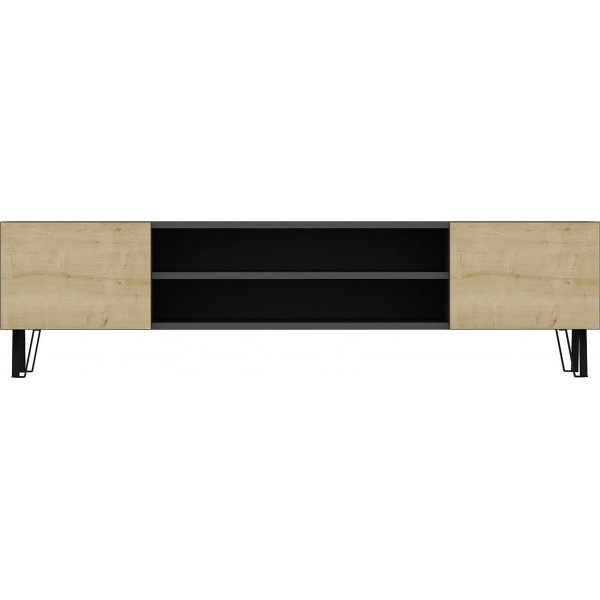 Banc multimédia Bloom - Anthracite/chêne Banc multimédia Bloom - Anthracite/chêne