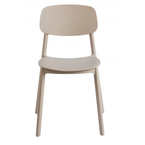Matstol Arkimedes i beige plast - Stapelbar