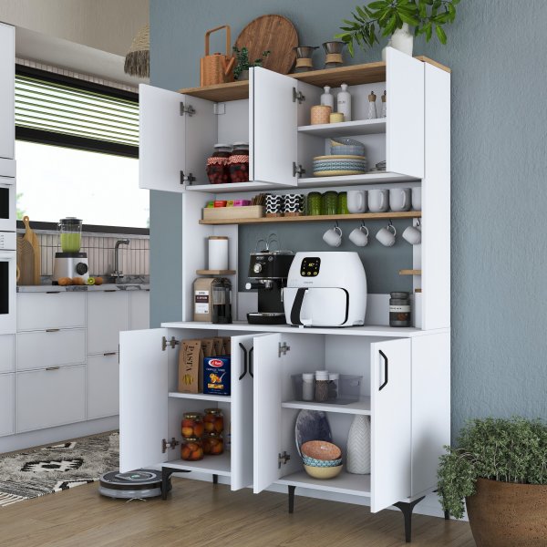 Jeriko köksskåp 176 - Vit/valnöt Jeriko köksskåp 176 - Vit/valnöt