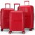 Valise rouge Oslo avec serrure  code lot de 3 valises cabine