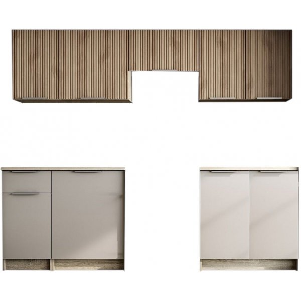 Tatiana komplett kök 240 cm - Grå/sonoma ek Tatiana komplett kök 240 cm - Grå/sonoma ek