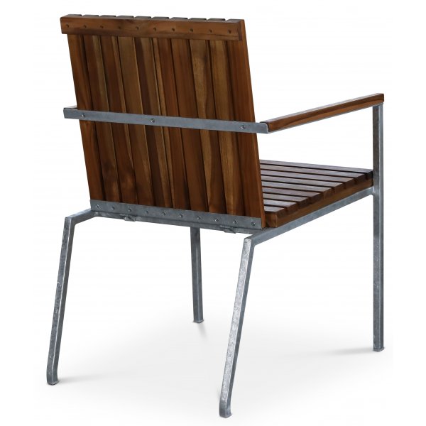 Alva utestol i galvaniserat stål och teak + Textilrengöring för möbler Alva utestol i galvaniserat stål och teak + Textilrengöring för möbler