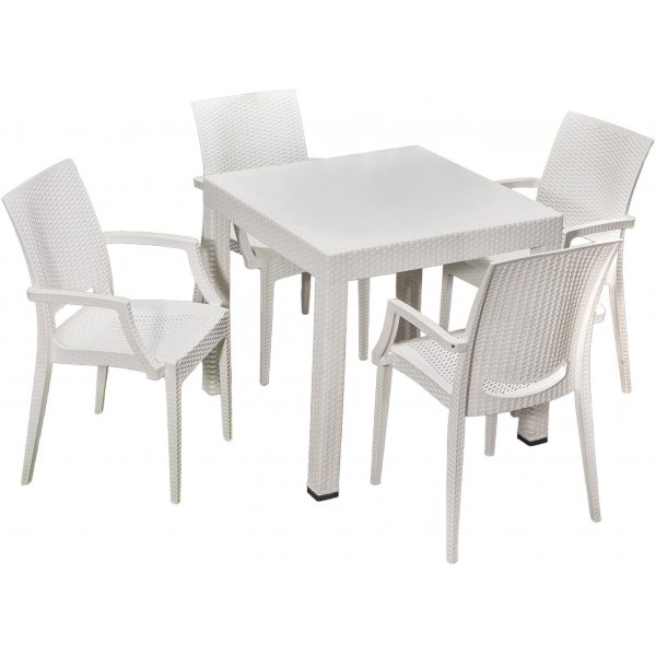 Meco utematgrupp med karmstolar - Vit