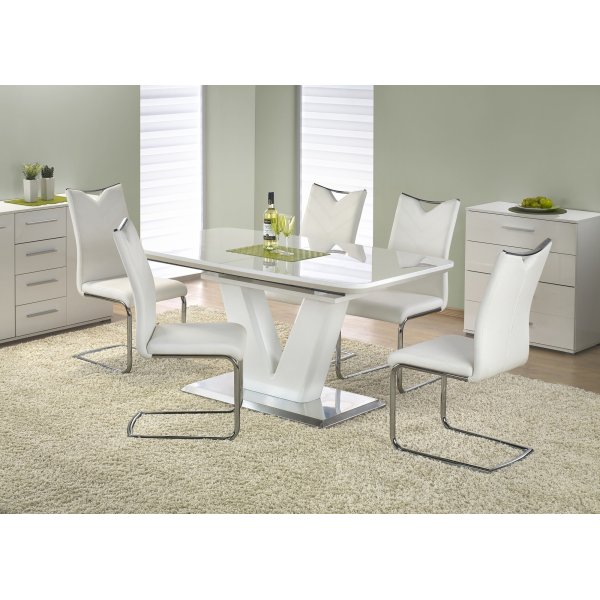 Annelise eettafel 160-220 cm - Wit hoogglans Annelise eettafel 160-220 cm - Wit hoogglans