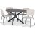 Hogrn matgrupp 120 cm bord i mrkt tr + 4 st Lokrume beige stolar + 3.00 x Mbeltassar