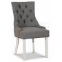 Decotique stol med kromade nitar (Rygghandtag) - Gr/Vit + Flckborttagare fr mbler