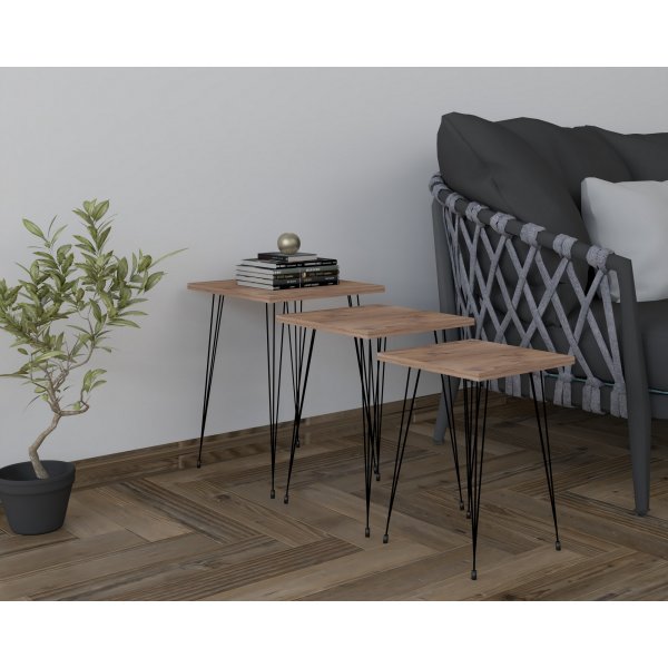 Table Mali 32/36/40 x 32/36/40 cm - Noir/pin