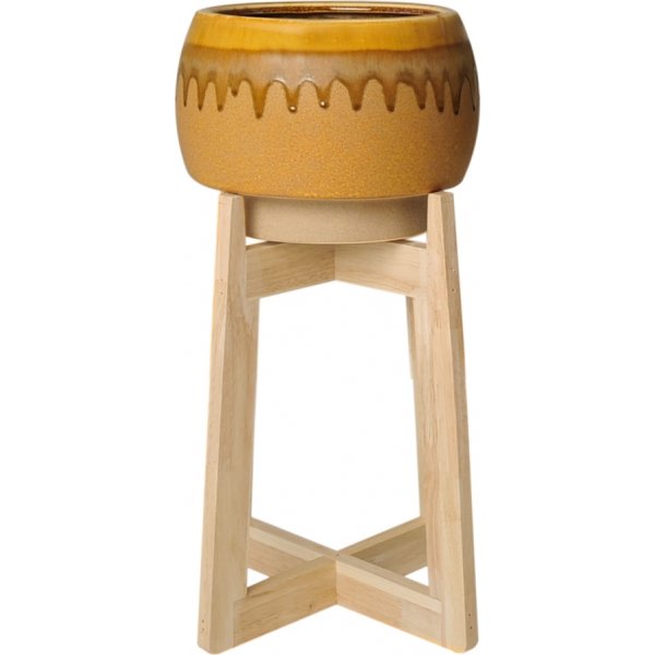 Fiol piedestal med kruka - Mustard