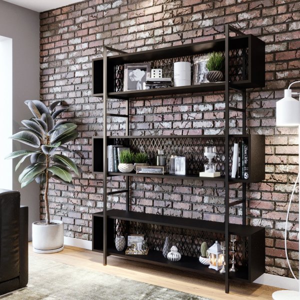 Bibliothque Araf 140 cm - Noir