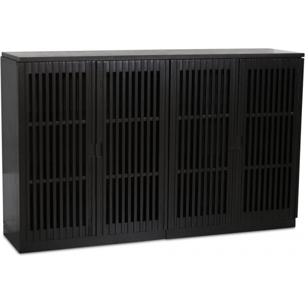 Level sideboard i svartbetsad ek med ribbade d�rrar 140 cm