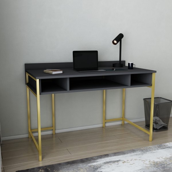 Bureau Alma 120 x 60 cm - Or/anthracite Bureau Alma 120 x 60 cm - Or/anthracite