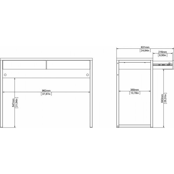 Bureau Function Plus 101,6 x 40 x 76,5 cm - Blanc