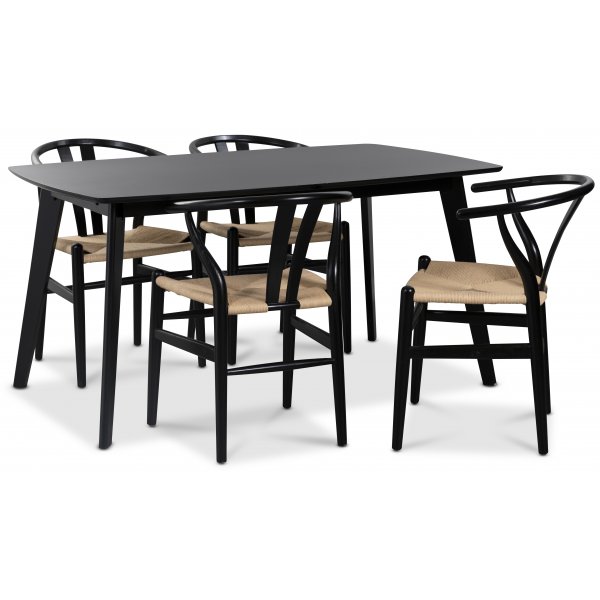 Oliver matbord 150 cm - Svart / HPL Oliver matbord 150 cm - Svart / HPL