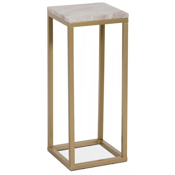Accent sngbord/piedestal 65 - Matt mssing / beige