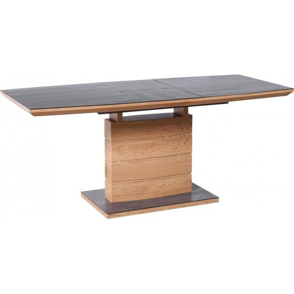 Table  manger Viggen 140-180 cm - Gris fonc/chne