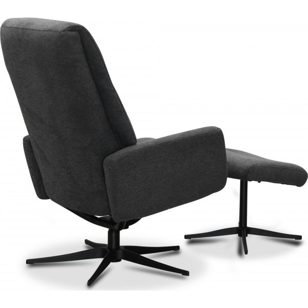 Porto ftlj med pall - Mrkgr tyg