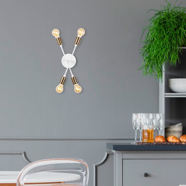 Uitlopende wandlamp 3403 - Wit