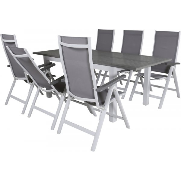 Albany utematgrupp med 6 st Albany stolar - Grå/Vit Albany utematgrupp med 6 st Albany stolar - Grå/Vit