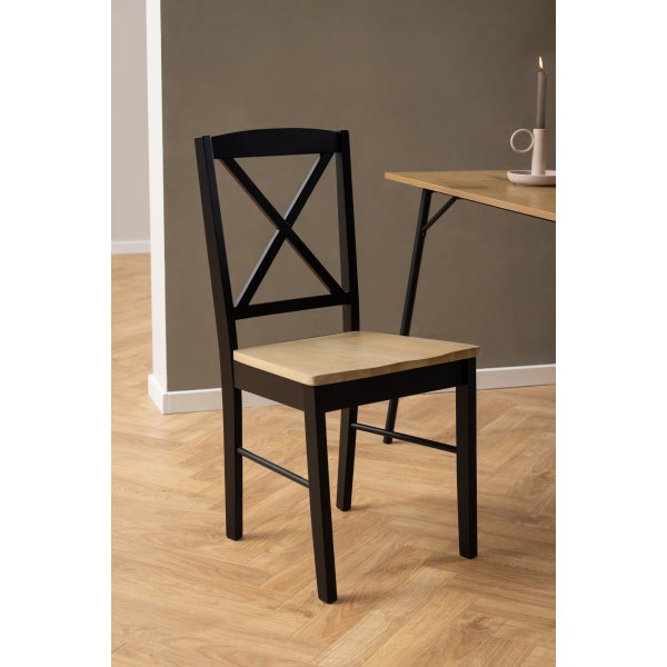 Elvira matstol - Vitpigmenterad/svart