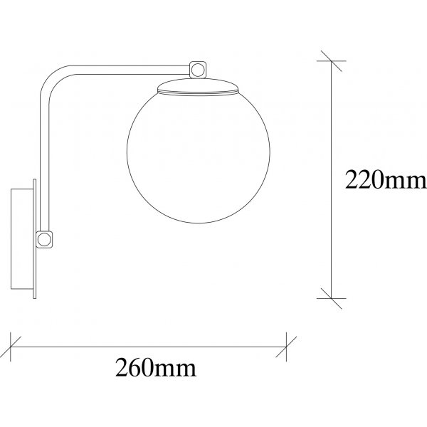 Daisy wandlamp 147-A - Zwart