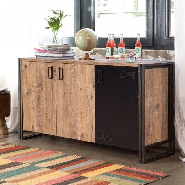 Cosmo Nora dressoir - Grenen/zwart Cosmo Nora dressoir - Grenen/zwart