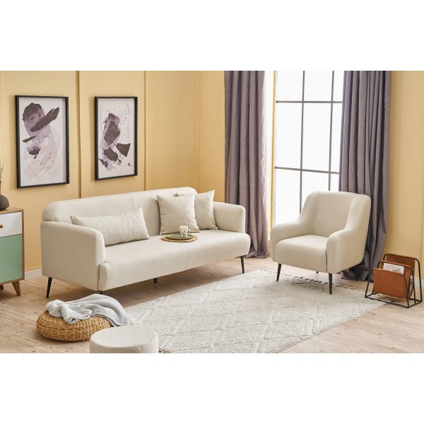 Canapé 3 places Revos - Crème Canapé 3 places Revos - Crème