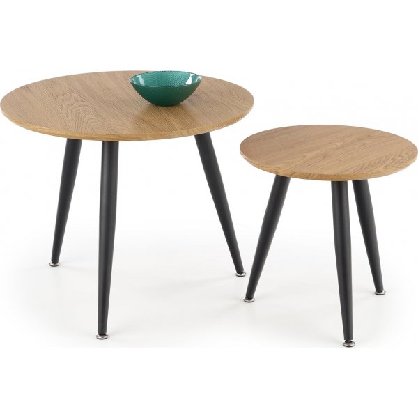 Table basse ronde Ø40/59 cm - Chêne/noir Table basse ronde Ø40/59 cm - Chêne/noir