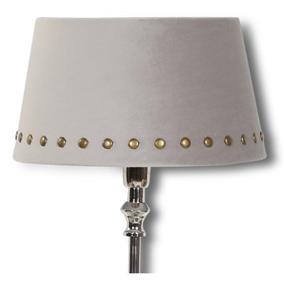 Velvet lampskrm med nitar 33 cm - Beige / Mssing