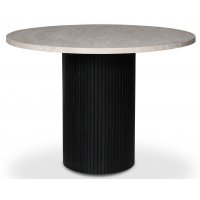 Decibel runt matbord Ø110 cm - Svart / Travertin Decibel runt matbord Ø110 cm - Svart / Travertin
