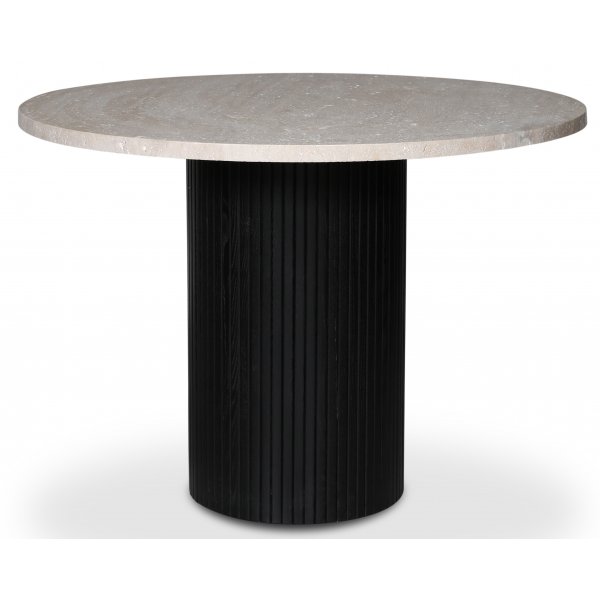 Decibel runt matbord 105 cm - Svart / Travertin