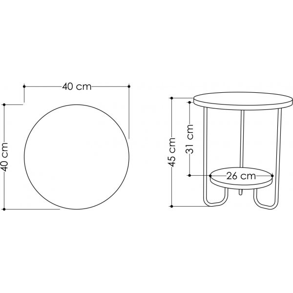 Corro sidobord 40 x 40 cm - Mörkbrun Corro sidobord 40 x 40 cm - Mörkbrun