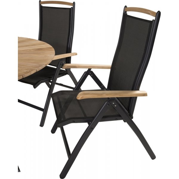 Mexico utematgrupp med 6 st Panama stolar - Svart/Natur Mexico utematgrupp med 6 st Panama stolar - Svart/Natur