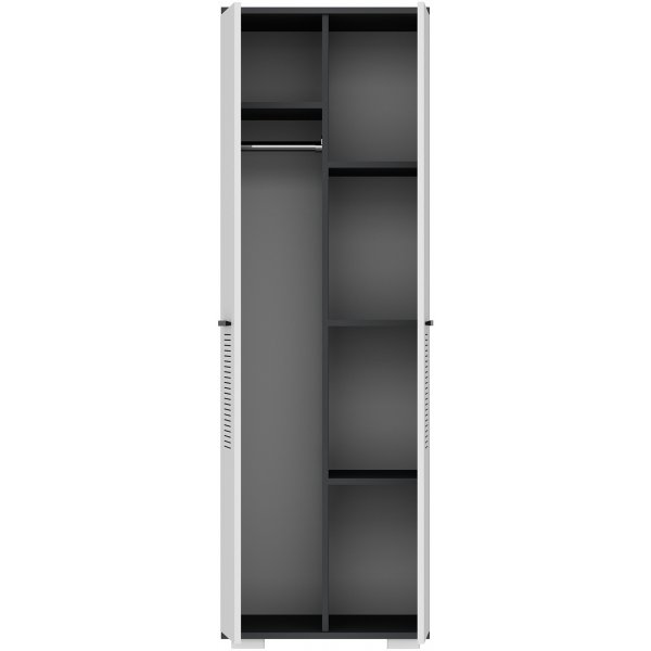 Armoire Asimo 60 x 44,6 x 183 cm - Anthracite/blanc Armoire Asimo 60 x 44,6 x 183 cm - Anthracite/blanc