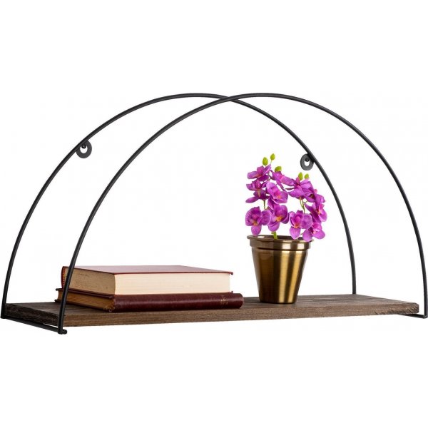 Indicum wandplank - Zwart/walnoot