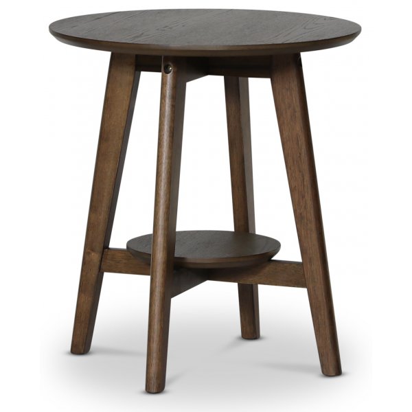 Bridge runt lampbord i valnt med hylla 50 cm
