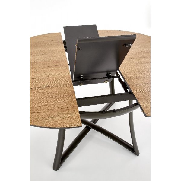 Colton runt frlngningbart matbord 118-148 cm - Ek/svart