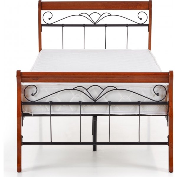 Anika 90x200 cm bedframe - antiek kersen/zwart Anika 90x200 cm bedframe - antiek kersen/zwart